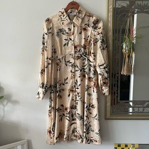 NEW Calvin Klein FLORAL BUTTON UP MIDI DRESS